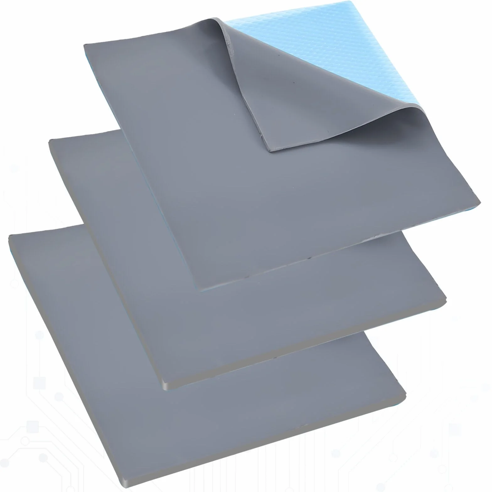 Zestaw 3 podkładek termicznych 12,8 W/mK, 100 x 100 x 0,5 mm/1,5 mm, silikonowe podkładki termiczne, wielokrotnego użytku, przewodzące ciepło podkładki silikonowe do radiatora PC, procesora, GPU,