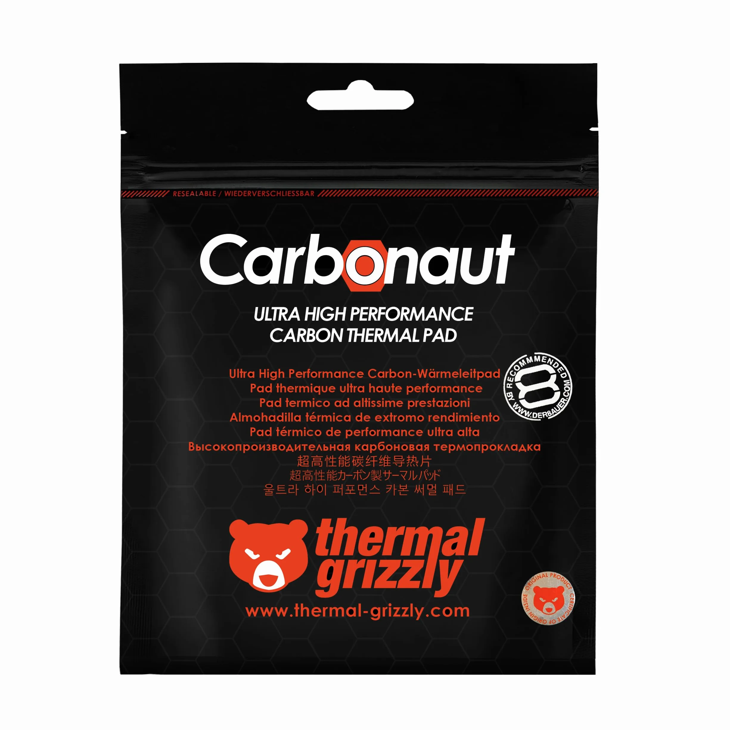 Thermal Grizzly Carbonaut (38 x 38 x 0,2 mm) - do procesorów Intel/AMD - węglowa podkładka termiczna zapewniająca maksymalną przewodność cieplną - wielokrotnego użytku i adaptowalny procesor