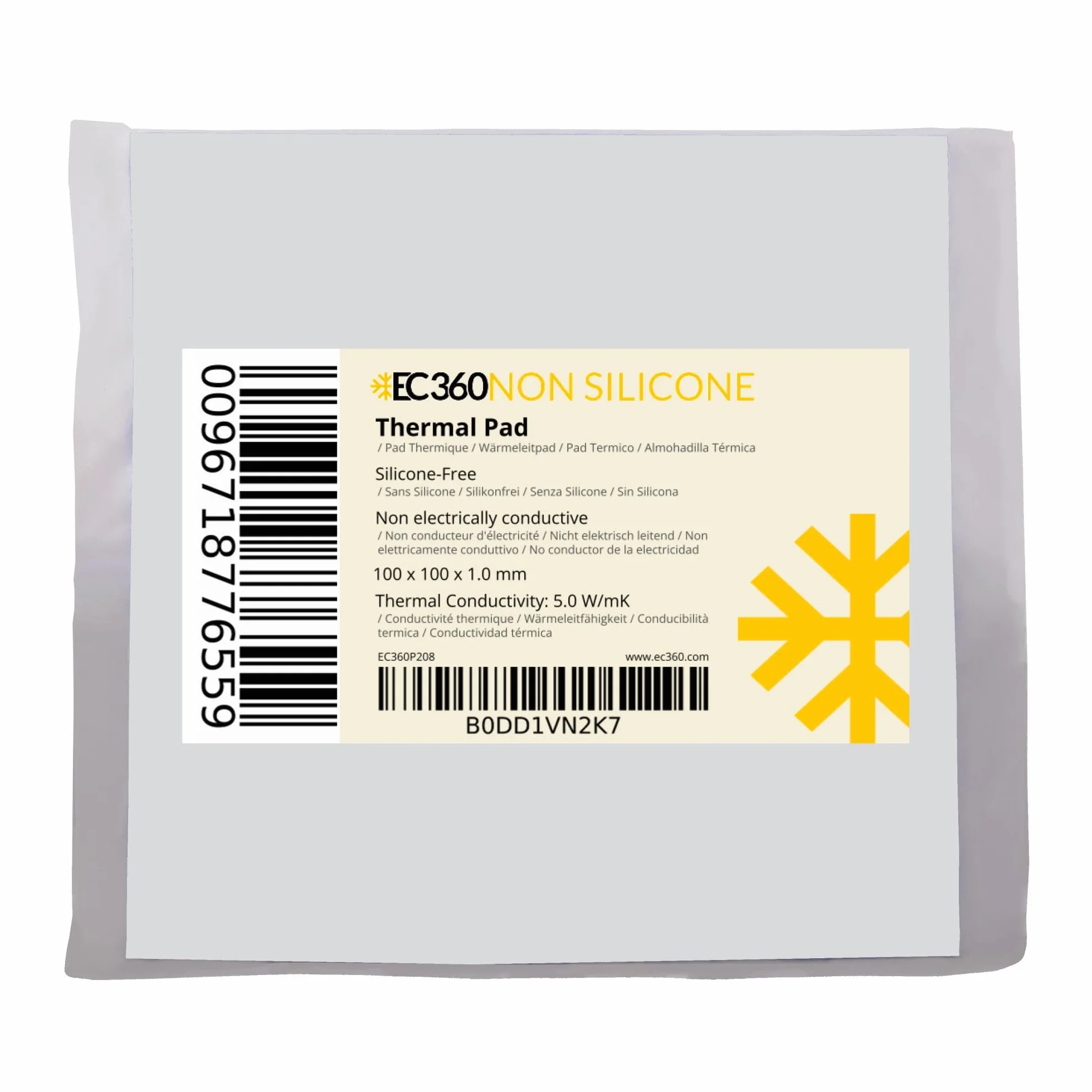 NON SILICONE 5 W/mK Thermal Pad (100 x 100 x 1.0 mm)