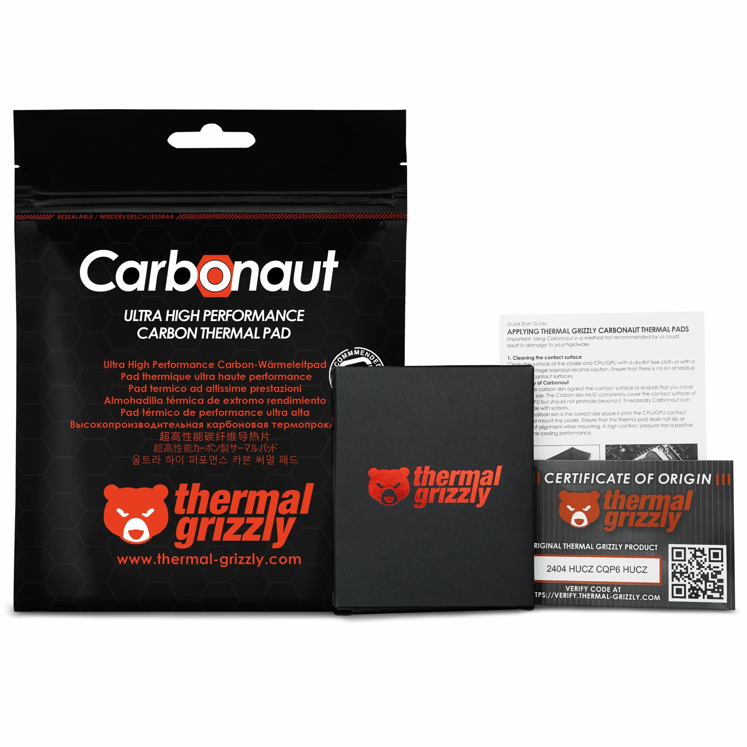 Thermal Grizzly Carbonaut (38 x 38 x 0,2 mm) - do procesorów Intel/AMD - węglowa podkładka termiczna zapewniająca maksymalną przewodność cieplną - wielokrotnego użytku i adaptowalny procesor