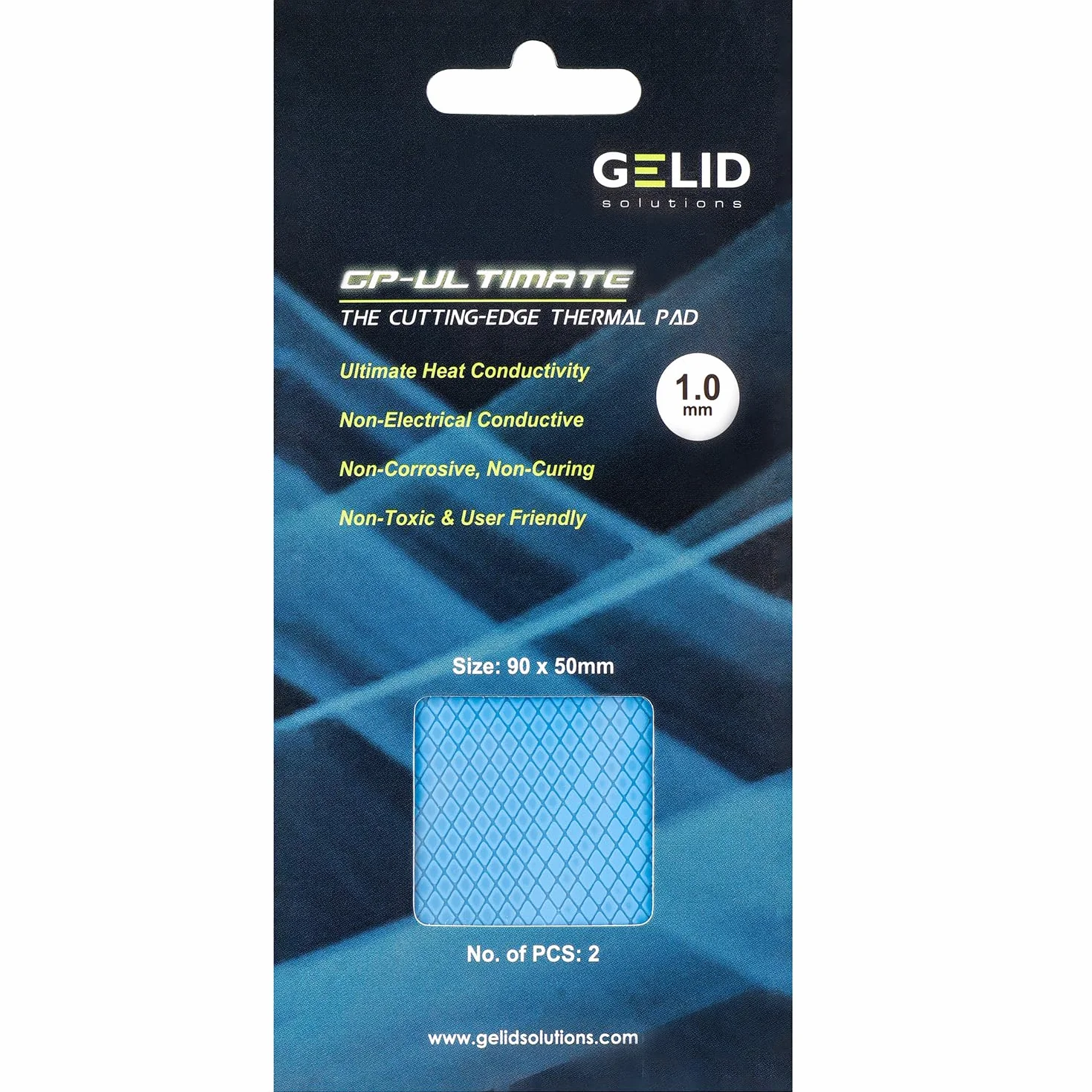 Gelid Solutions GP-Ultimate - Podkładka Termiczna 90x50x1.0mm (2szt). Doskonałe Przewodzenie Ciepła, Idealny Wypełniacz Szczelin. Łatwa Instalacja, Przewodność Cieplna 15W