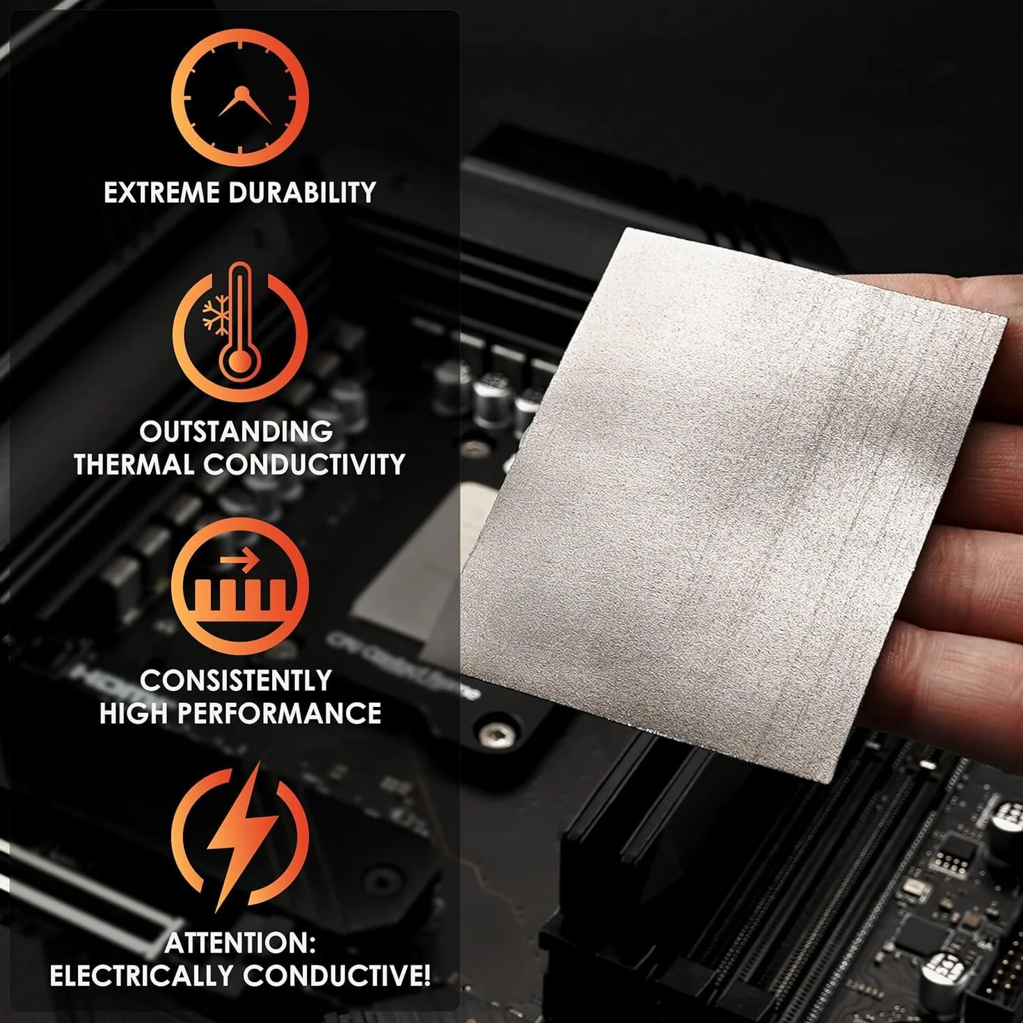 Thermal Grizzly KryoSheet (68 x 51 x 0,2 mm) – grafenowa podkładka termiczna o bardzo wysokiej przewodności cieplnej – idealna alternatywa dla pasty termicznej na CPU/GPU/PS4/PS5/Xbox - wyprodukowano