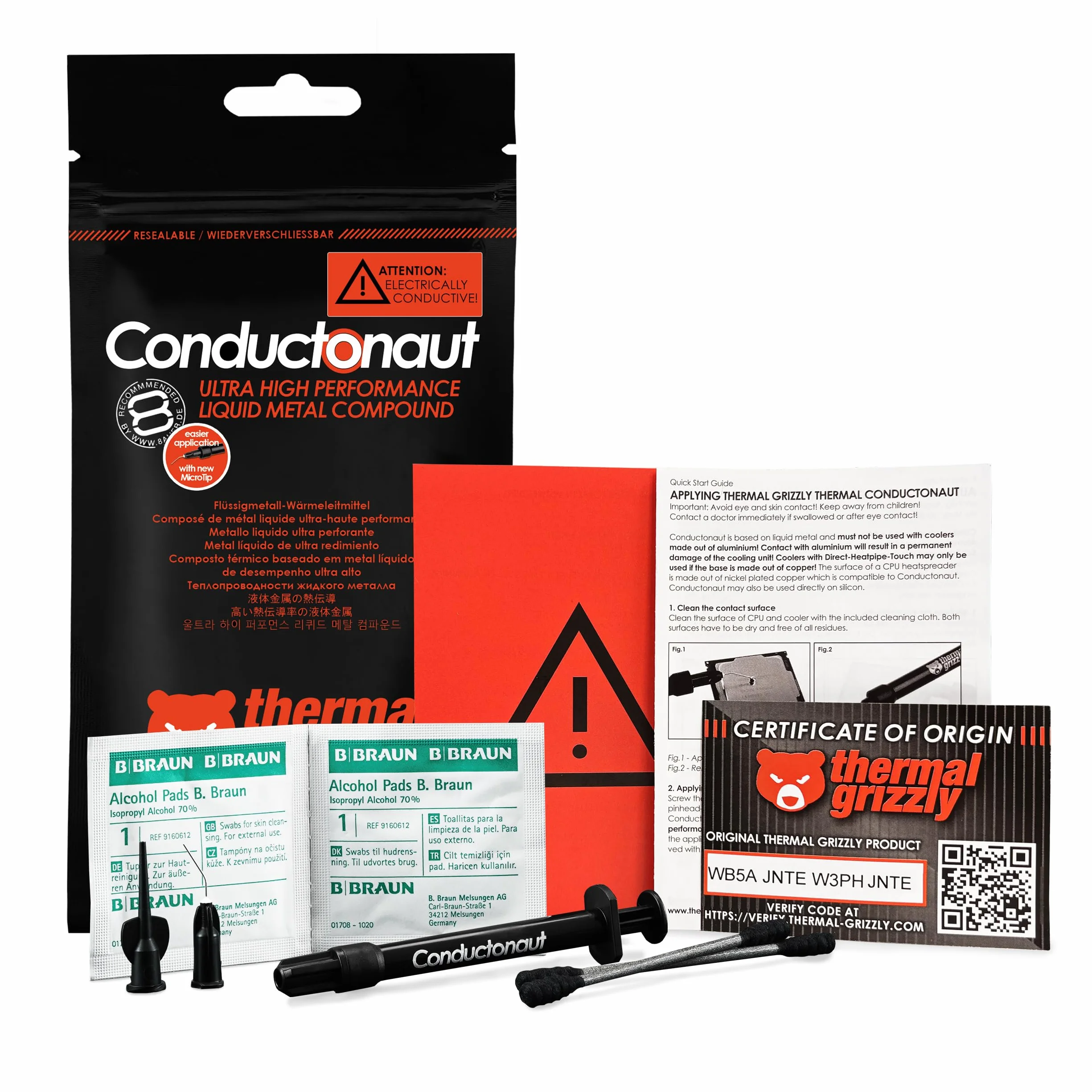 ThermalGrizzly Conductonaut Flüssigmetall-Wärmeleitpaste - 1 Gramm