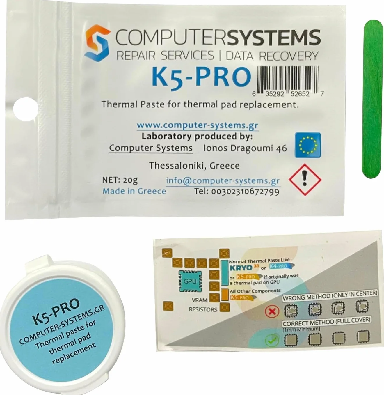 K5-PRO lepka pasta termiczna do wkładów termicznych, 20 g, kompatybilna z iPhone, Apple iMac, Sony PS4 i PS3, XBOX, Acer Aspire itp