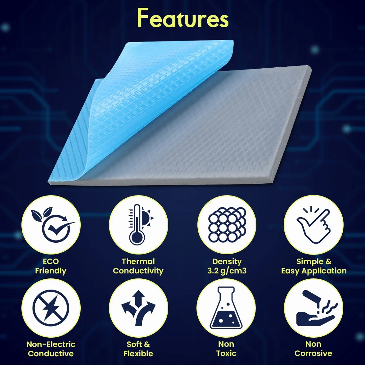Gelid Solutions GP-Ultimate - Podkładka Termiczna 90x50x1.0mm (2szt). Doskonałe Przewodzenie Ciepła, Idealny Wypełniacz Szczelin. Łatwa Instalacja, Przewodność Cieplna 15W