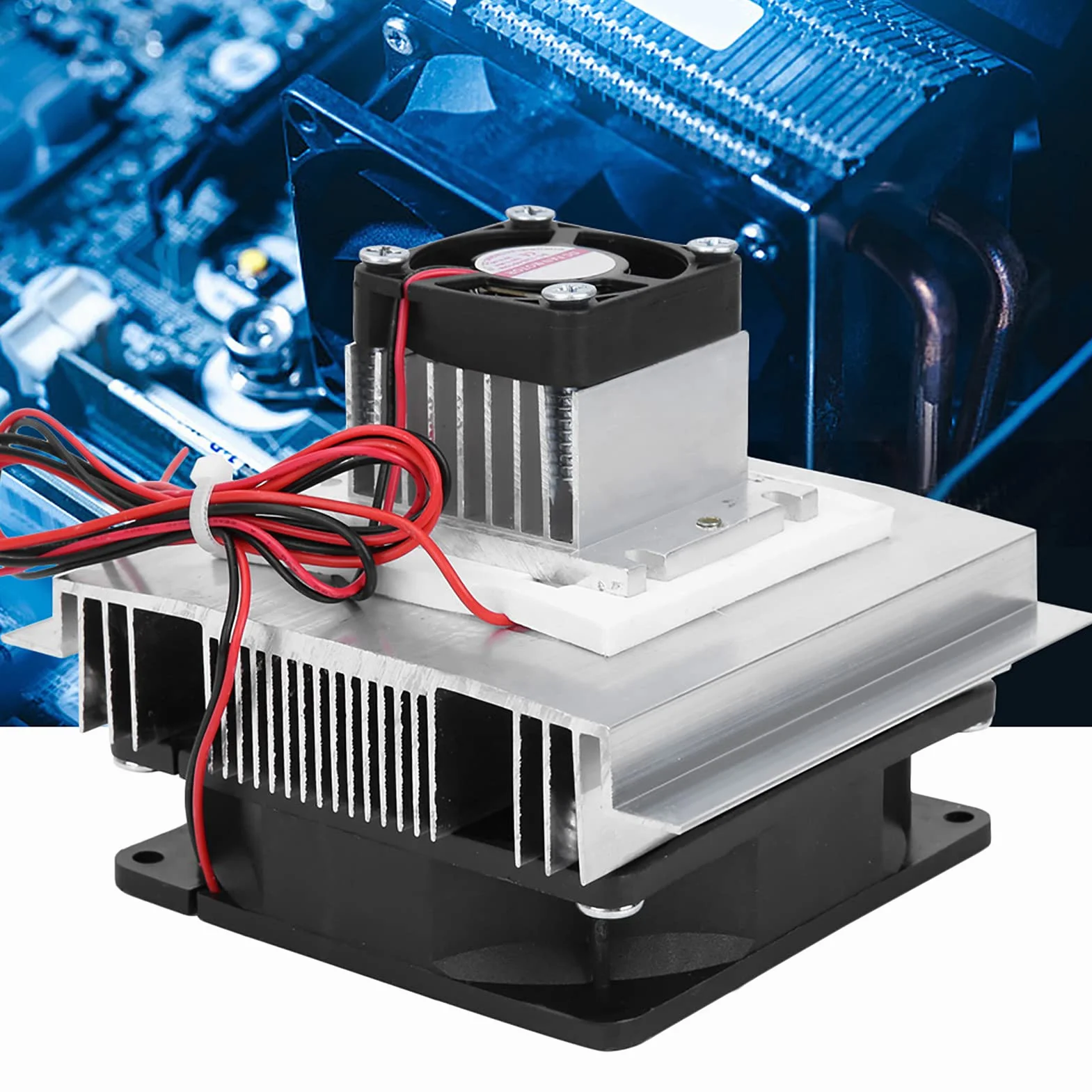 12V Thermoelectric Peltier, XD-35 Thermoelectric Peltier Plate Module System chłodzenia Zestaw do samodzielnego montażu, moduł linii chłodnicy półprzewodnikowej (z wentylatorem zimnego końca)