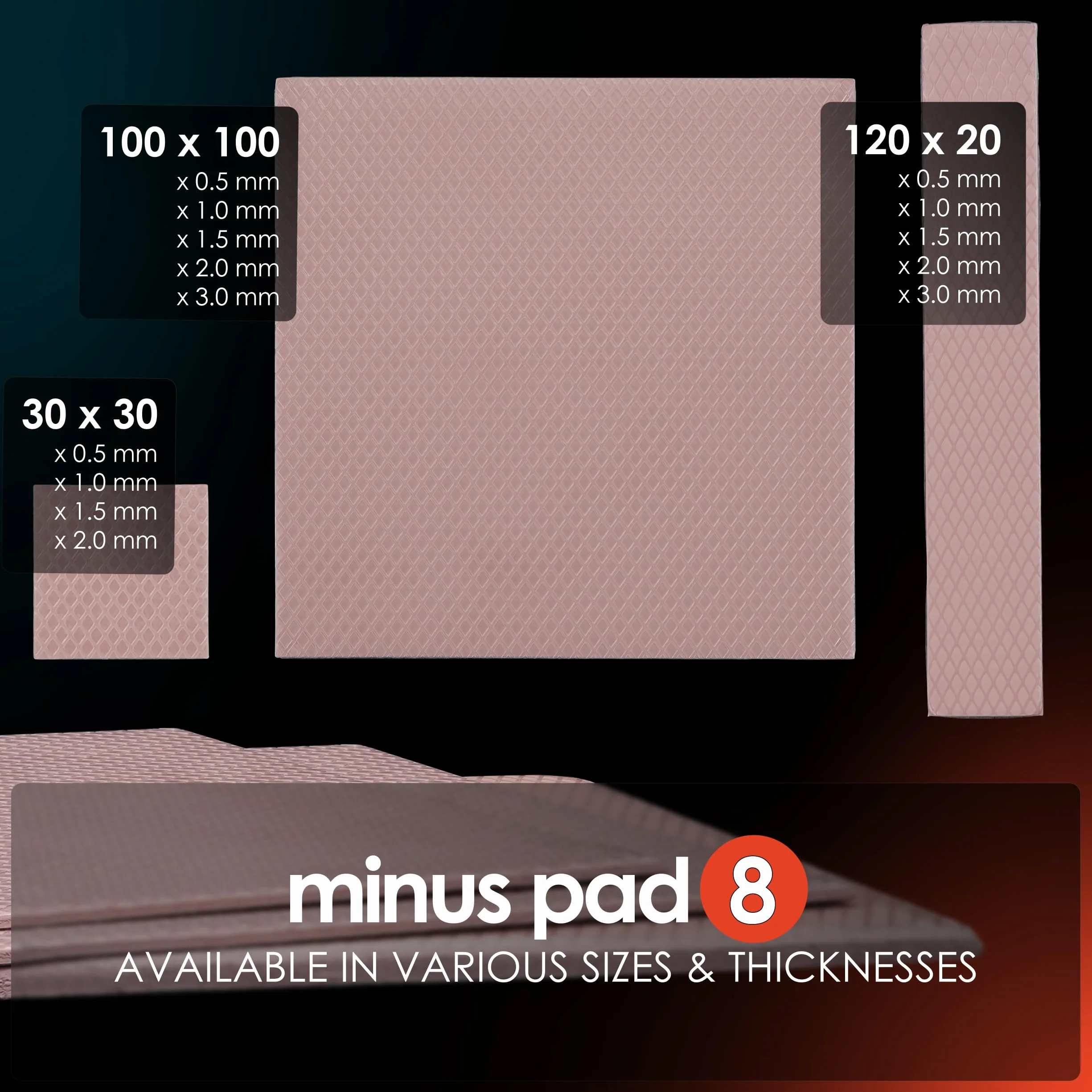 Thermal Grizzly Pad Thermo Minus Pad 8 120 x 20 x 1 (zestaw 2 sztuk)