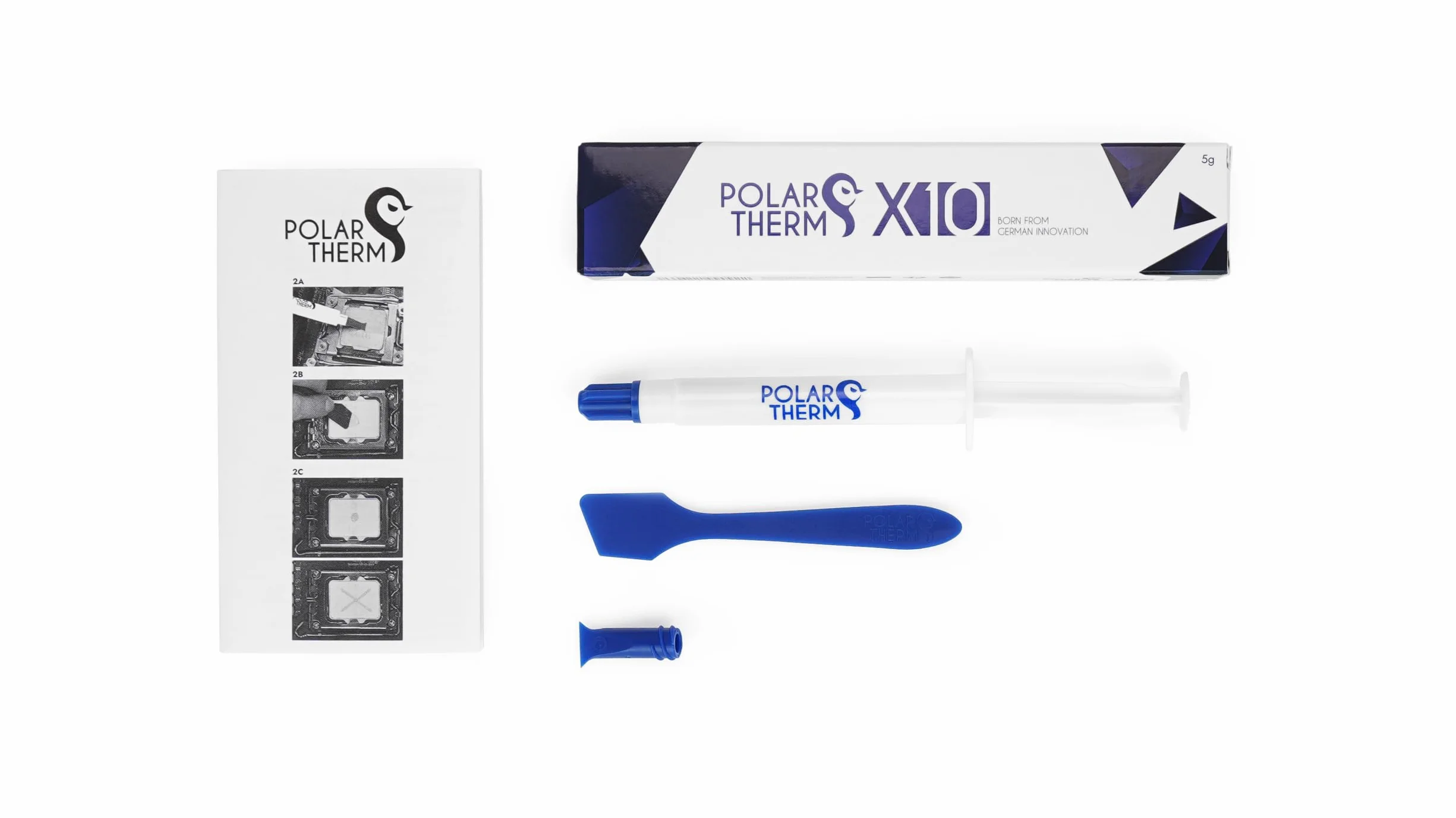 Polartherm X-10 pasta termiczna do procesora i GPU - wysoka przewodność cieplna, długa trwałość, bezpieczne aplikowanie, nieprzewodzący smar termiczny - 5 gramów mieszanka termiczna z szpatułką