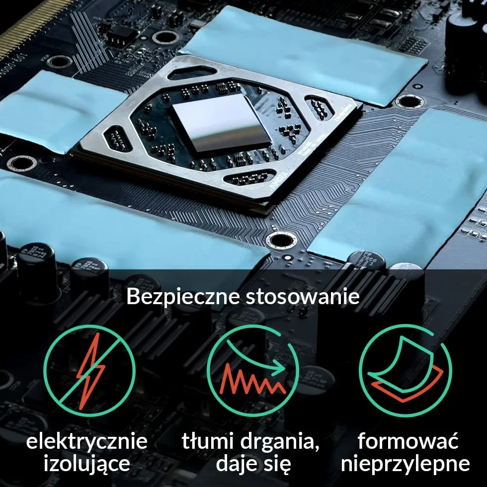 ARCTIC TP-3: Podkładka termoprzewodząca, Premium Performance Thermal Pad, 100 x 100 x 1,5 mm 1 szt - Wysoka wydajność, szczególnie miękki