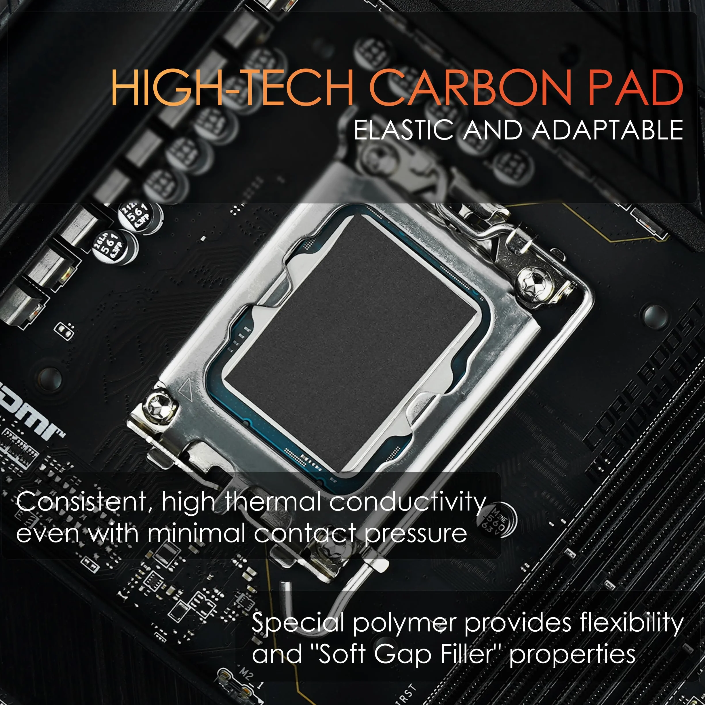 Thermal Grizzly Carbonaut (38 x 38 x 0,2 mm) - do procesorów Intel/AMD - węglowa podkładka termiczna zapewniająca maksymalną przewodność cieplną - wielokrotnego użytku i adaptowalny procesor