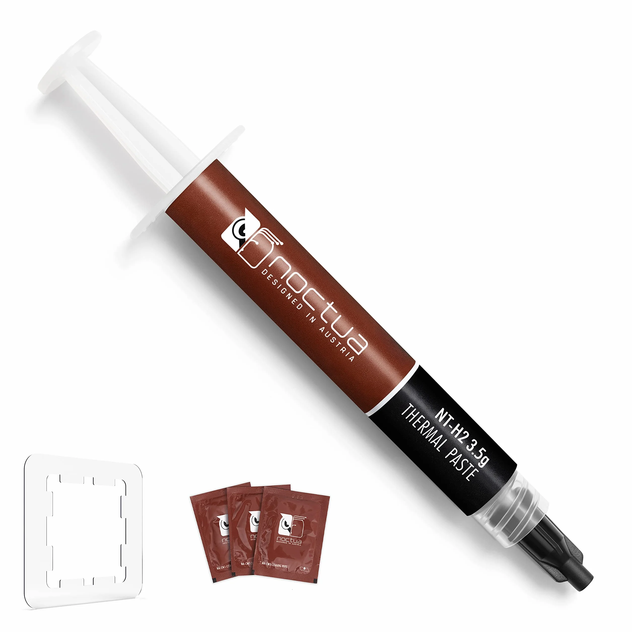 Noctua NT-H2 3.5g AM5 Edition, Profesjonalnej Klasy Pasta Termoprzewodząca z Osłoną Thermal Paste Guard dla Procesorów AMD AM5 i 3 Ściereczkami Czyszczącymi (3,5 g)